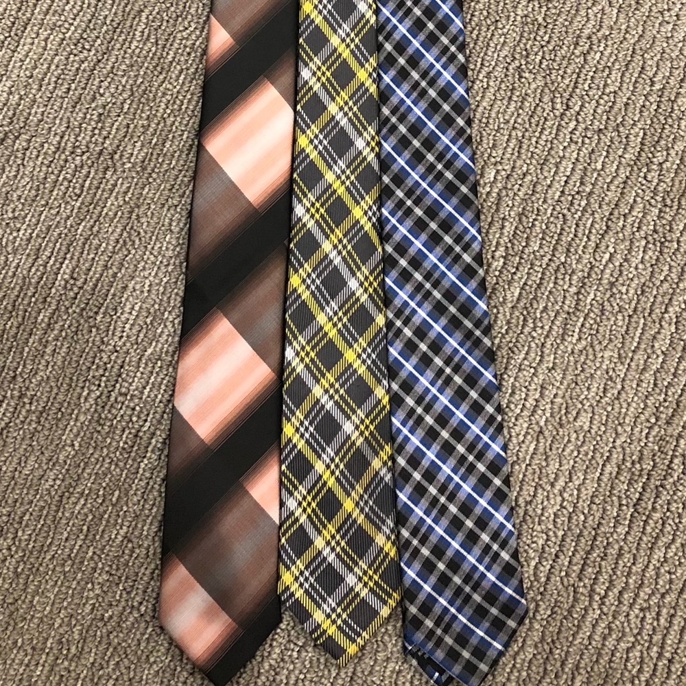 3 plaid ties